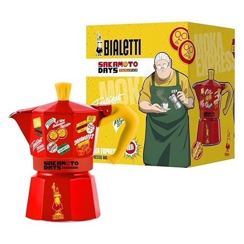 BIALETTI SAKAMOTO DAYS Moka Express Coffee Maker Red Direct fire