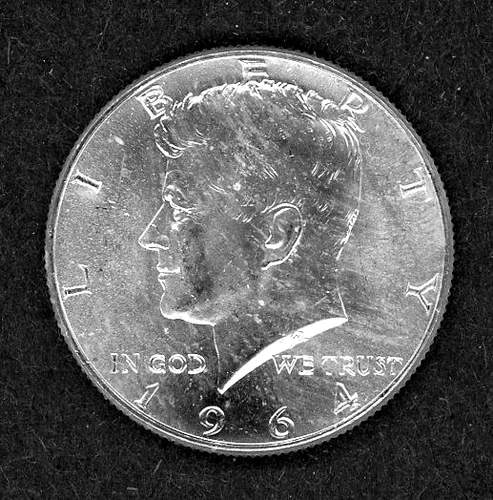 1964 Kennedy silver Half-dollar, Uncirculated, ungraded