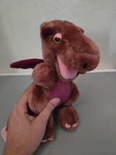 Vintage 1983 Dakin Red Dragon Plush Burgundy 9" Stuffed Animal