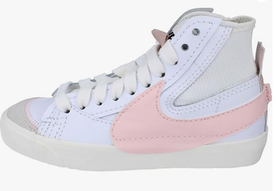 Nike Womens BLAZER MID '77 JUMBO WHITE/ATMOSPHERE-PINK OXFORD Cross Trainer Shoe