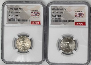 1776 2026 P D JEFFERSON NICKEL NGC 250TH SEMI Q🔥MS67 6FS🔥FRST RLS 001001