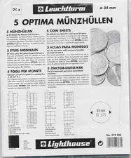 Leuchtturm 2  Optima  Münzblätter  24 x 34 mm