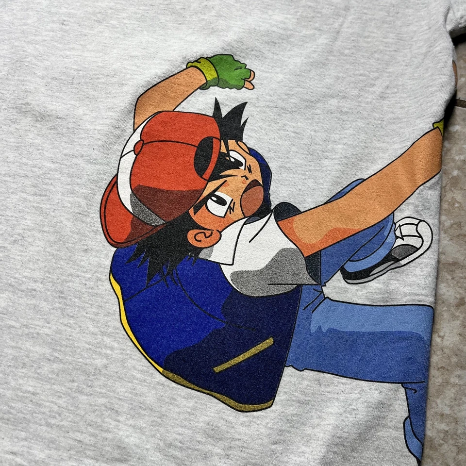 Vintage 1999 Pokemon Pokeball Ash T Shirt I've Got the Power All Over Youth XL - Image 4 of 4