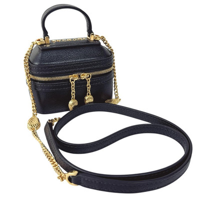 BVLGARI Chain Shoulder Bag Mini Jewelry Box Black Gold Chain Shoulder Strap F/S