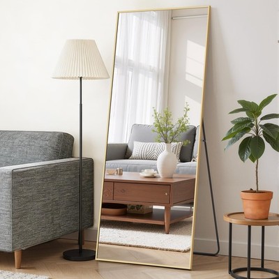 Mirror Length 65 L x 24 W Floor Standing Aluminum Frame Shatterproof Full 65x24