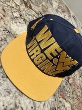 Vintage Logo 7 West Virginia University Snapback Hat Cap Spellout Mountaineers