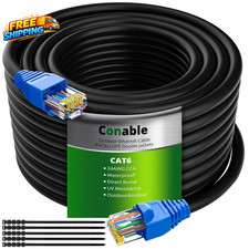 Cat6 Outdoor Ethernet Cable 300Ft Heavy Duty Double Jackets Internet Cord