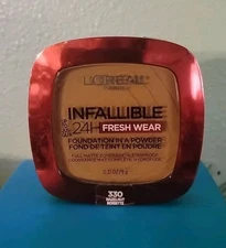 L'Oreal Infallible 24Hr Fresh Wear Foundation In A Powder 330 Hazelnut NEW
