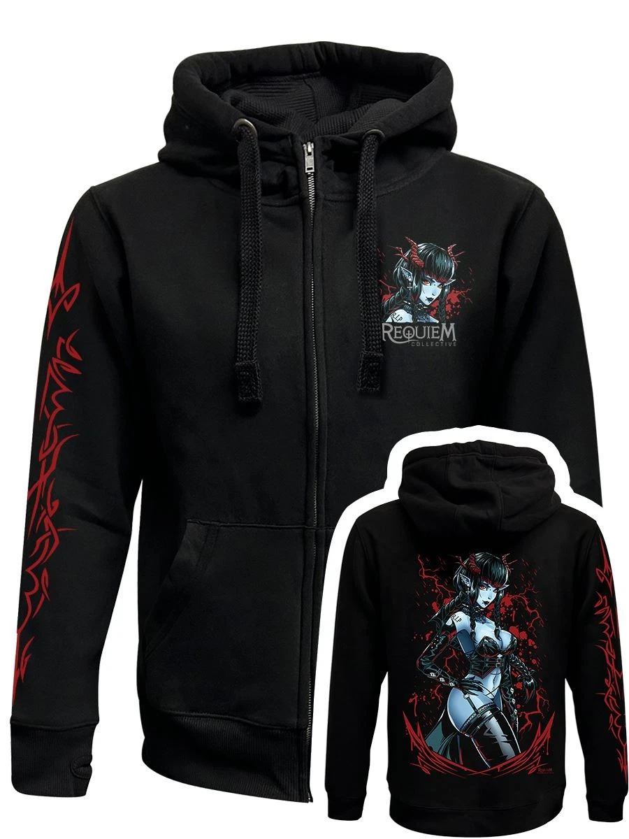 Requiem Collective Ruby Black 3D Zip Hoodie