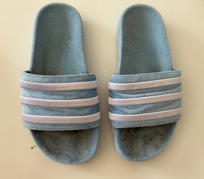 Adidas Wildleder Suede Adilette  in Blau Gr. 36 Badelatschen / Badenslipper