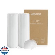 Wevac Vacuum Sealer Bags 11x50 Rolls 2 pack for Food Saver, Seal a Meal, West