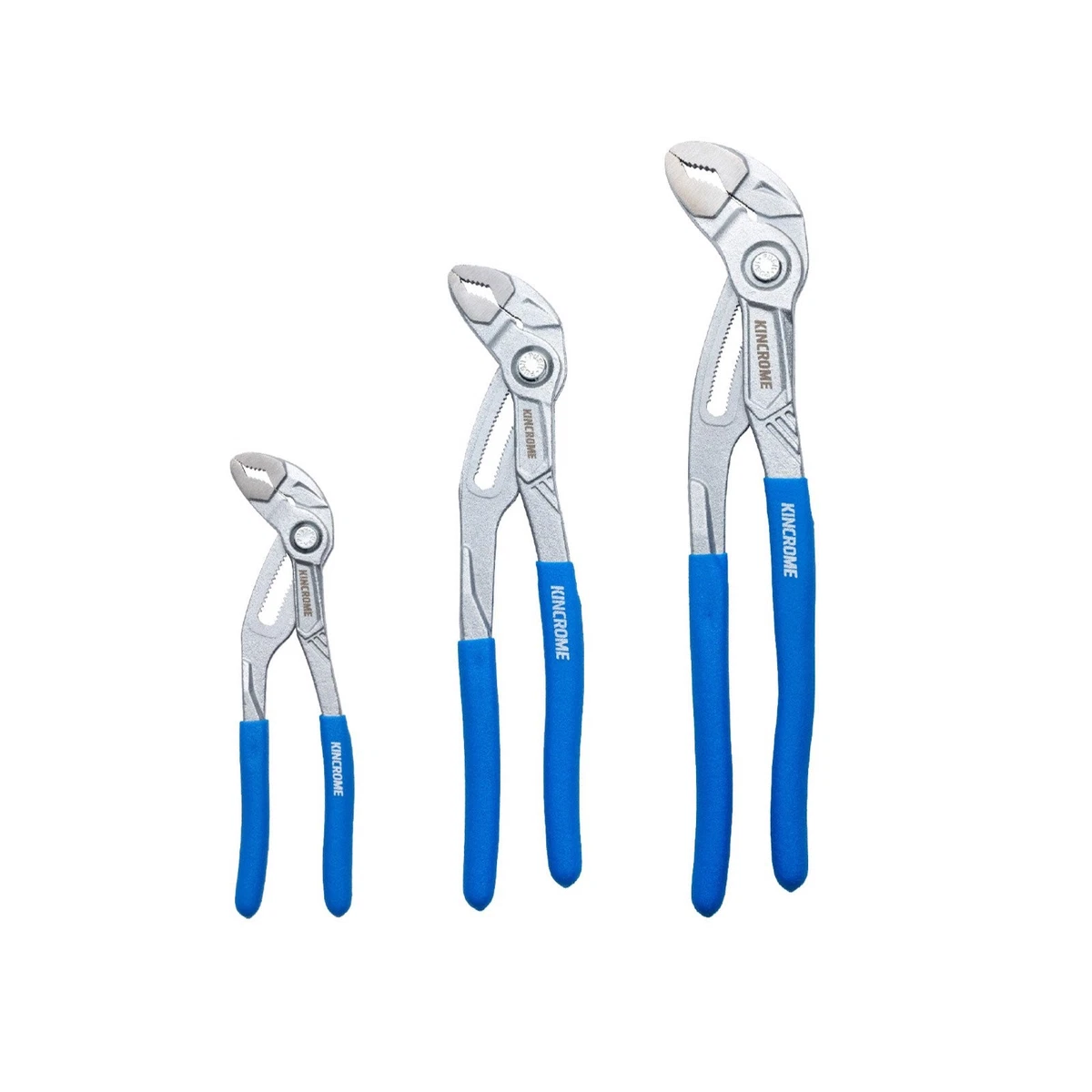 Kincrome 3PC Water Pump Multi-Grip Plier Set 180, 250, 300 mm Push‑Button K4814