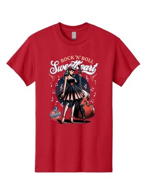 Rock-N-Roll-Sweetheart Mens Graphic Tee,100% Cotton,Casual Summer Wear