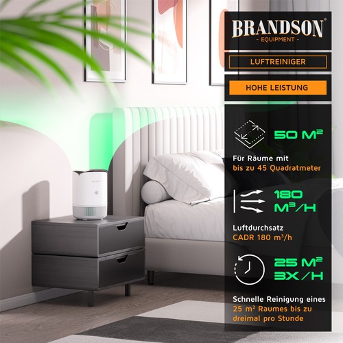 Brandson EL Luftreiniger 158m3/h Hepa13 Toxinfilter 4 Filterstufen bis 50 m2 NEU - Bild 7 von 8