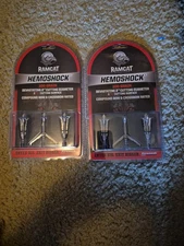 RAMCAT HEMOSHOCK 100 GRAIN 2'' CUTTING DIA MECHANICAL BROADHEADS 2 PACK DEAL