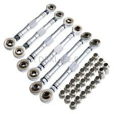 GTBRacing CNC Aluminum 7075-T6 Front Rear Steering Turnbuckle Tie Rod Set for...