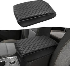 Center Console Armrest Cover For Chevrolet Traverse 2018-2023 Black Vinyl Leathe