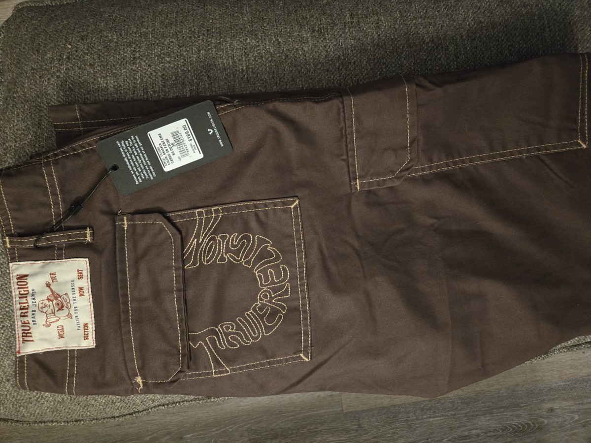 NEW NWT True Religion Men's Jeans Cargo Khaki Pants Size 36 inch