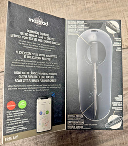 Bluetooth Wireless Kitchen Cooking Thermometer Probe Mastrad MEAT IT -NEW Sealed