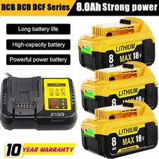 2 Pack For DeWalt 18V Battery 8.0Ah XR Li-ion DCB184 DCB184 DCB182 DCB180 DCF885