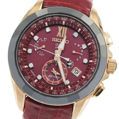 Seiko Astron SBXB080 8X53 GPS Solar 9P Diamond Limited 500 Red Dial Watch