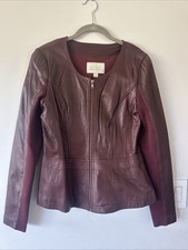 Hinge, Size Small, Maroon Leather Jacket