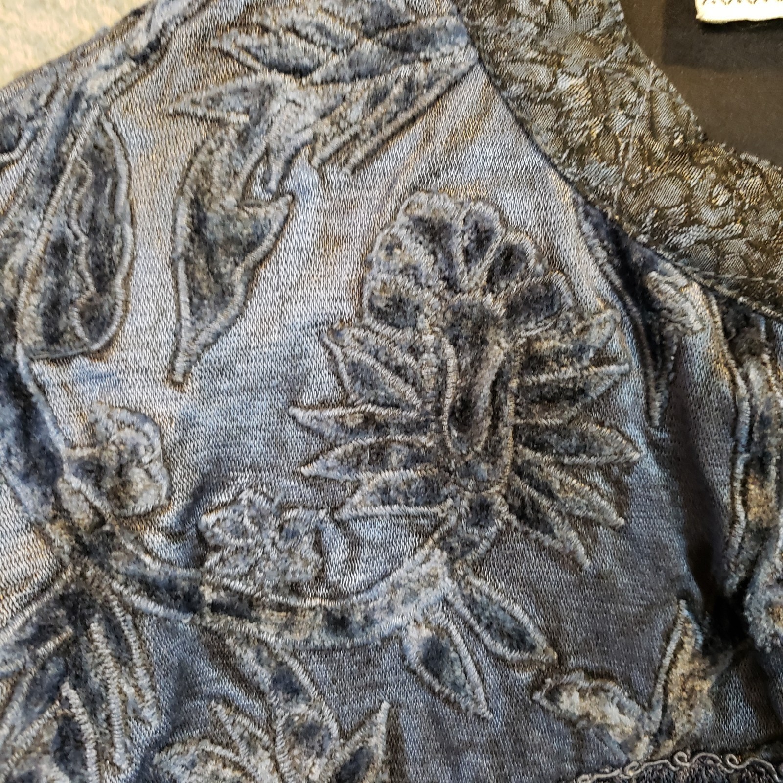 Flashback Velvet Patchwork Jacket Womens M Blue C… - image 5