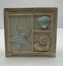 Seaside Serenity Bathroom Toothbrush Holder with Carved Resin Design, Beach