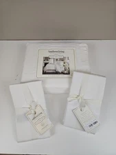 NWT Southern Living Heirloom White 100% Linen Full/ Queen Duvet Cover Set 3pc