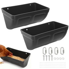 2 Pack Hanging Chicken Feeder Trough for Goat,Sheep,Dog.Livestock Feeding Con...