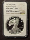 2021-S $1 SILVER AMERICAN EAGLE NGC PF70 Eagle Landing T-2 : 06774