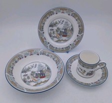 Wedgwood Chinese Legend Set Espresso Coffee Cup, Saucer, Side Plate and Bowl