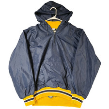 Vintage Russell Athletic Jacket Mens Large Navy Blue Windbreaker Made In USA 90s