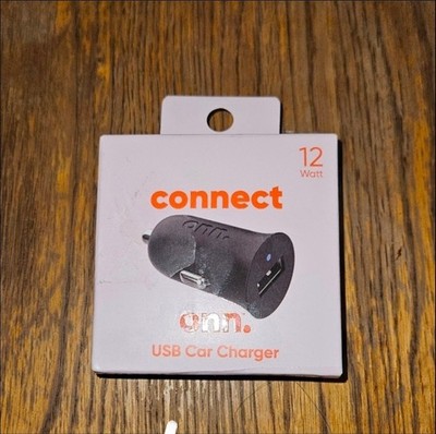Onn Running Black USB Car Charger 12W BNIB