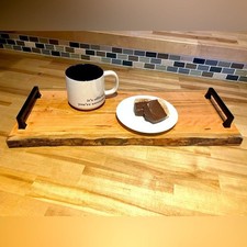 Tray/ charcuterie board combo, cherry wood, 8 1/2 x 21 x 2 1/2 tall, live edge