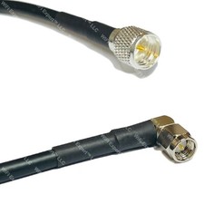 LMR195 Silver Mini UHF Male to SMA MALE ANGLE Coax RF Cable USA Lot