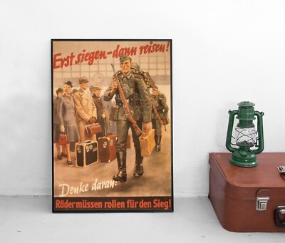 Poster Räder müssen rollen für den Sieg Reichsbahn Plakat Wehrmacht Militaria