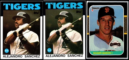 1986 Alejandro Sanchez (3) Card Lot - UNIQUE FIND – ONE OF A KIND