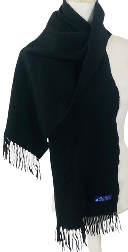 Alan Flusser 100% Cashmere Black Scarf 