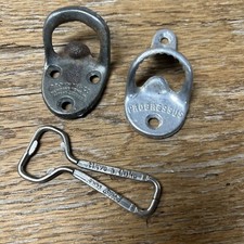 Vintage Bottle Opener Lot Of 3.Coca Cola Church Key,Progressus & Brown Mfg