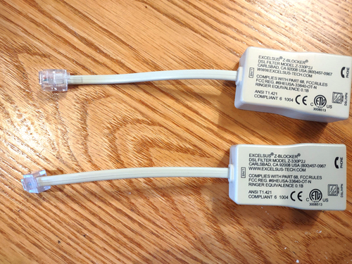 USED Excelsus Z-Blocker DSL Filter Model Z-330P2J Splitter Set of 2 - 第 1/8 張圖片