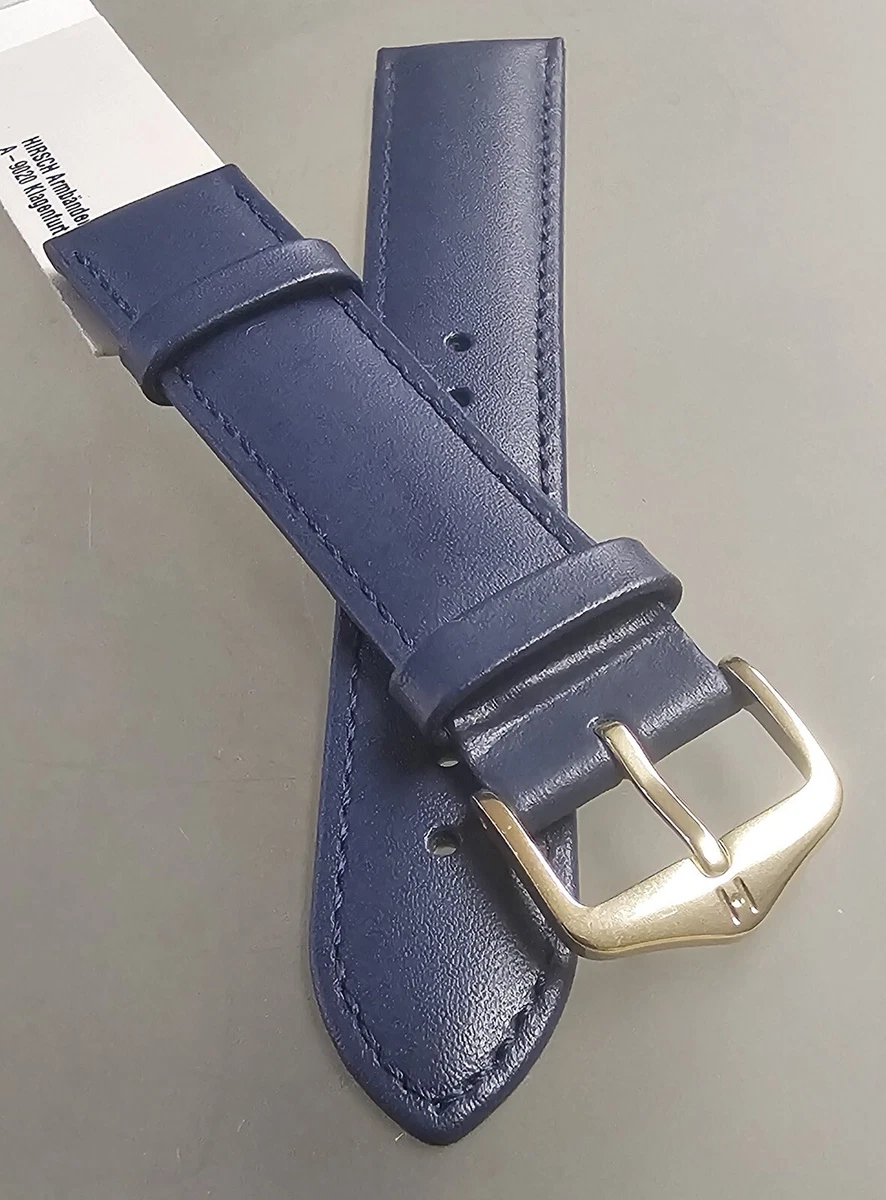 Bracelet montre HIRSCH Duke Bleu, cuir de veau italien