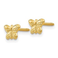 14kt Yellow Gold Butterfly Screw Post Earrings