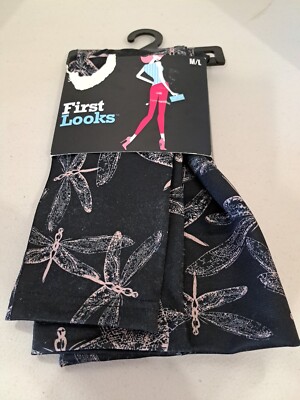 First Looks Seamless Skimmer Women's Leggings Color Black/Dragonfly M/L 10-12