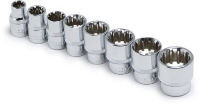 Titan 15203 3/8'' Drive SAE Spline Set - 8 Piece