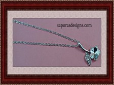 18KRP Clear Crystal Flower Design Necklace Classy Simple