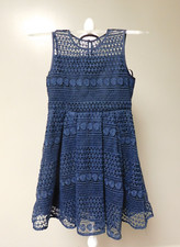 Bardot Junior Kids Girls Navy Lace/Eyelet Dress Size 14 NWT