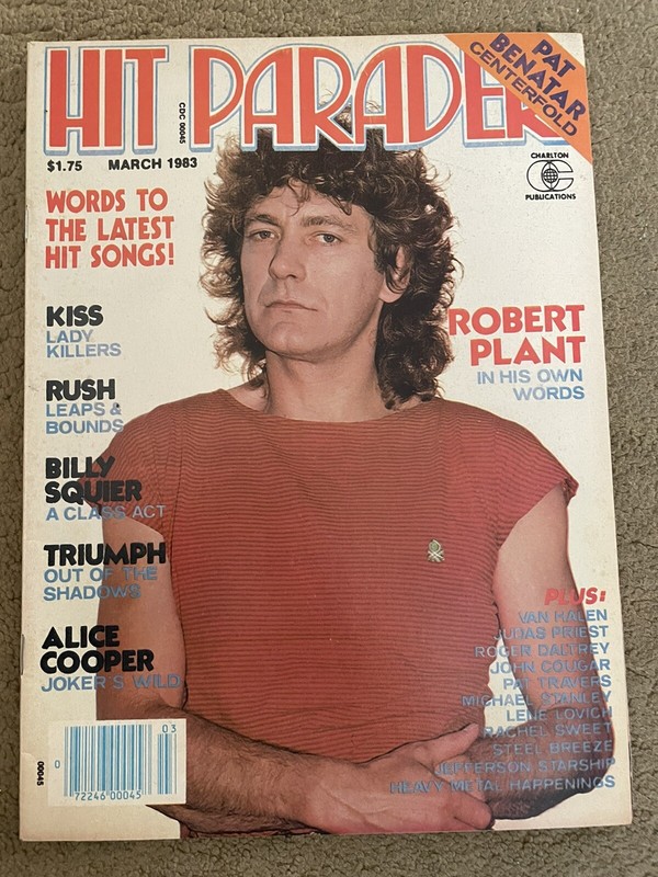 HIT PARADER Magazine March 1983 Robert Plant, KISS, Rush, Van Halen, Rare!