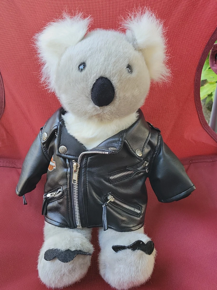 BAB Build-a-Bear HARLEY DAVIDSON Koala 12u0026#034; Plush With Zip Up Leather  Jacket | eBay
