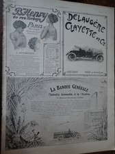 DELAUGERE CLAYETTE + TURCAT MERY O GALOP + RICQLES paper pub ILLUSTRATION 1911
